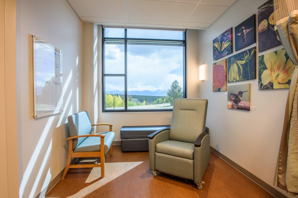 Picture of the view from a patient room